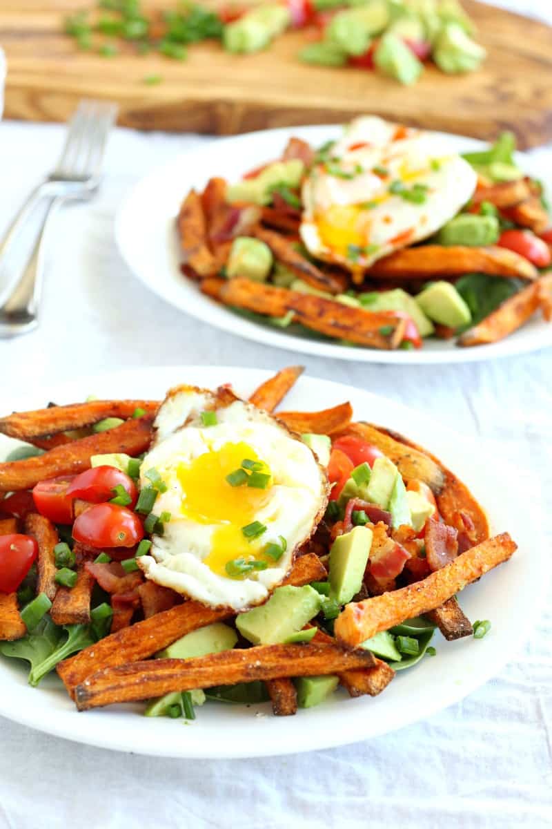Smothered Breakfast Sweet Potato Fries {Paleo & Whole30}