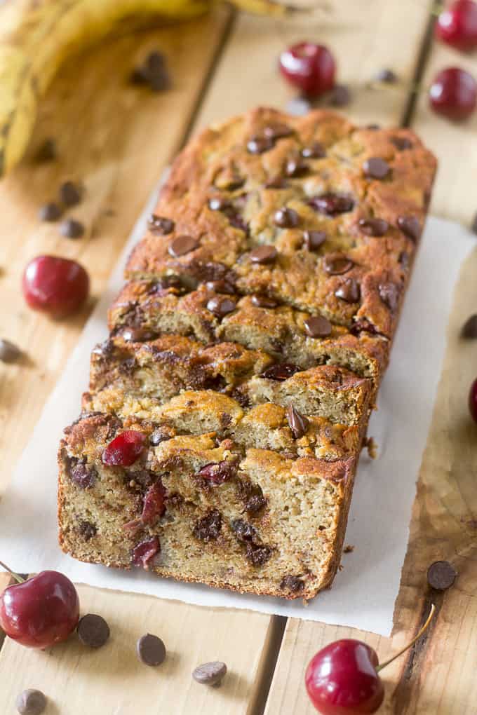 Cherry Chocolate Chip Banana Bread {Paleo & Nut Free}