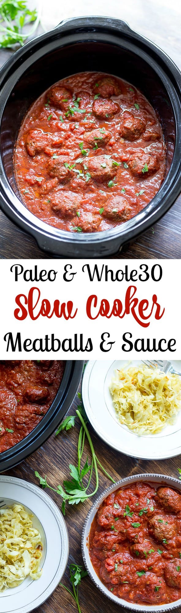 These Paleo slow cooker meatballs and marinara sauce are kid friendly ...