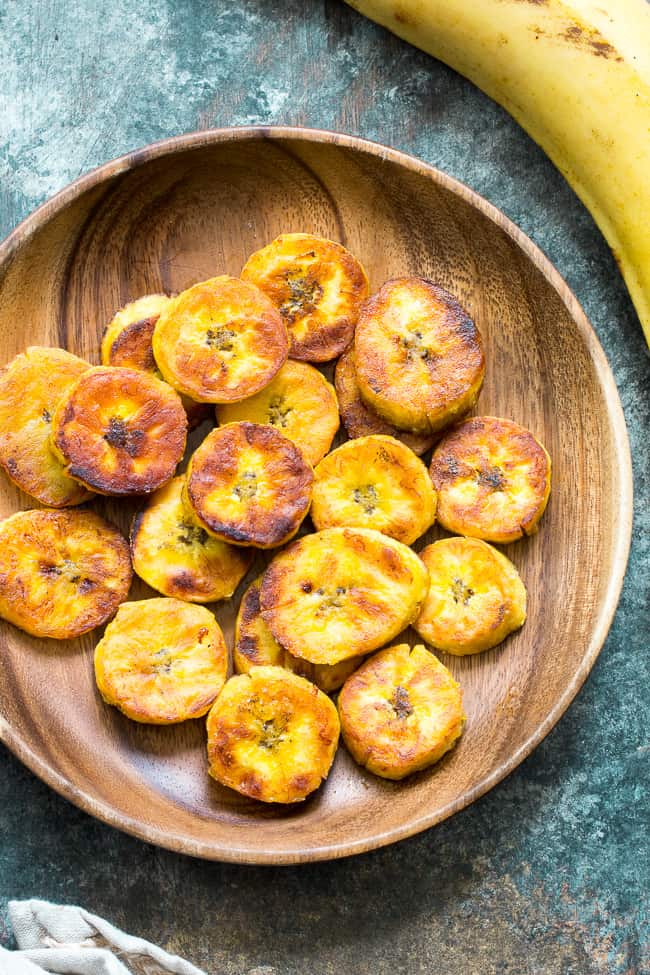 Easy and quick, delicious, satisfying, and healthy, these crispy, soft, sweet fried plantains will become your new go favorite!  Paleo and Whole30 friendly, sugar free, vegan, refined oil free, and loved by all!