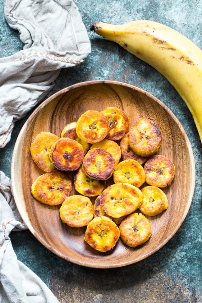 Easy and quick, delicious, satisfying, and healthy, these crispy, soft, sweet fried plantains will become your new go favorite!  Paleo and Whole30 friendly, sugar free, vegan, refined oil free, and loved by all!