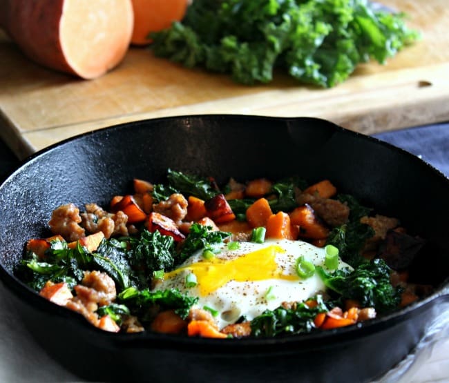 Sweet Potato Sausage Breakfast Hash with Kale