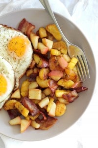 Plantain Apple Bacon Hash - paleo