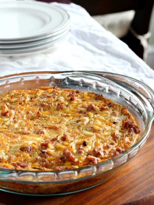 Paleo Chorizo Sausage Sweet Potato Frittata with Caramelized Onion