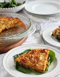 Chorizo Sausage Frittata with Sweet Potatoes and Caramelized Onions