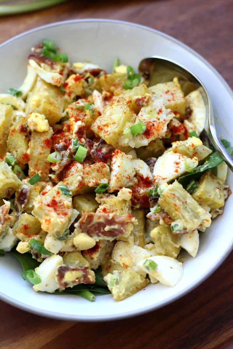 Paleo sweet potato salad with Japanese sweet potatoes and paleo mayo