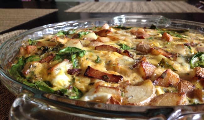 garlic chive beef and potato frittata {paleo}