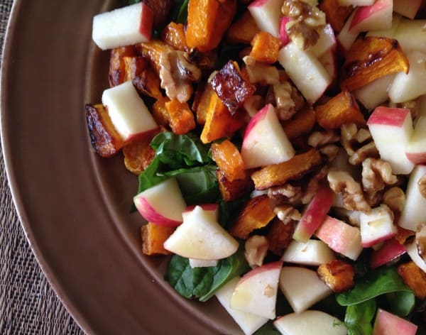 Butternut Squash Apple Walnut Salad With Sweet Citrus Dressing