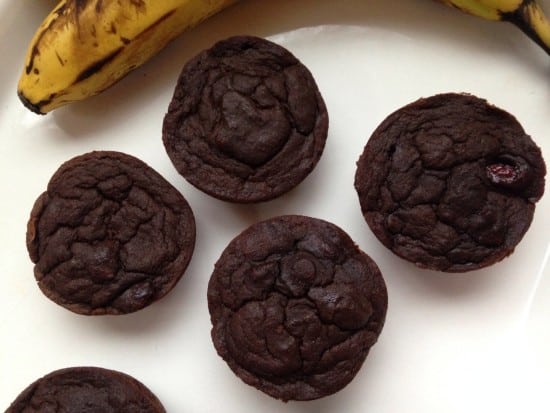 Rich Chocolate Banana Cranberry Muffins