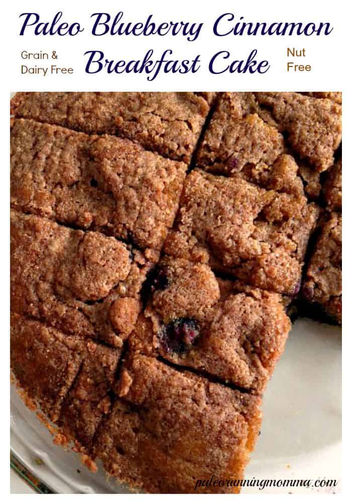 paleo blueberry cinnamon breakfast cake - nut free @paleorunmomma