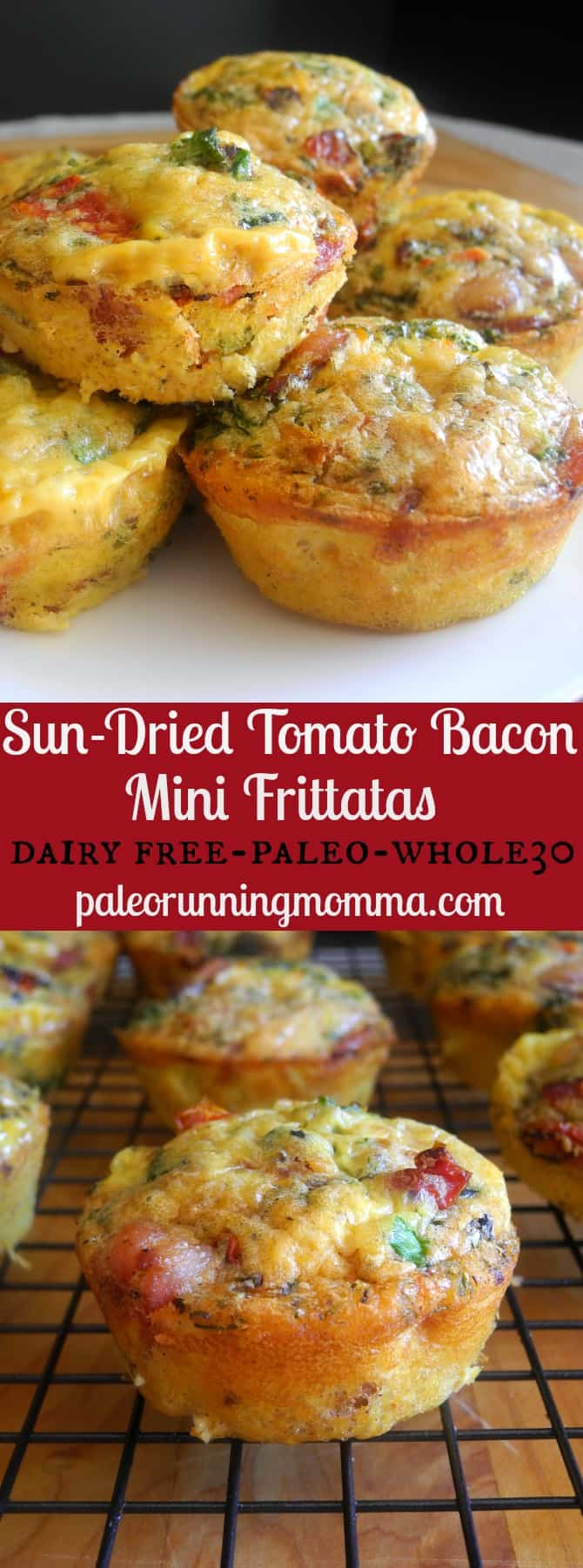 Sun-Dried Tomato Bacon Mini Frittatas #paleo #whole30 #lowcarb #dairyfree