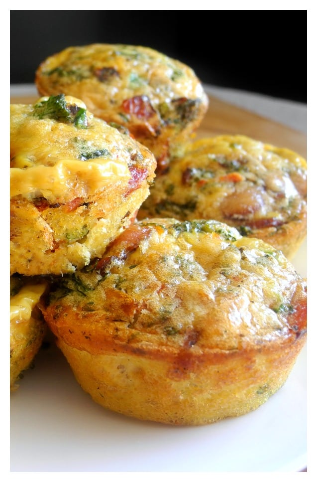 Sun-Dried Tomato Mini Frittatas with bacon and baby broccoli