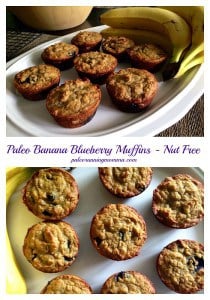 Paleo Blueberry Banana Muffins - nut free, dairy free, grain free - @paleorunmomma