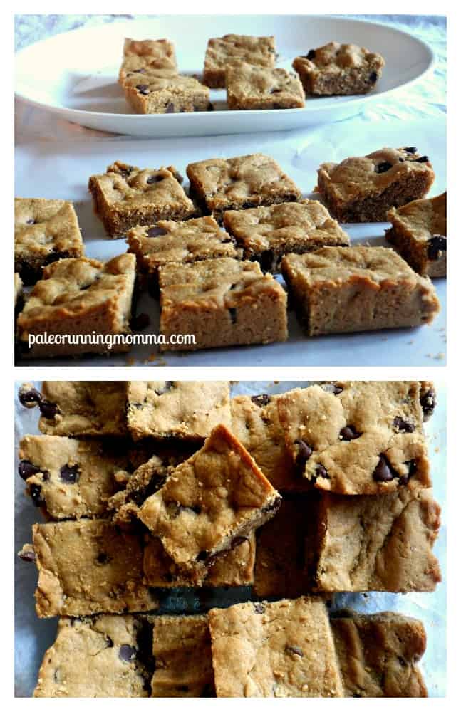 chocolate chip blondies with cashew butter {paleo}