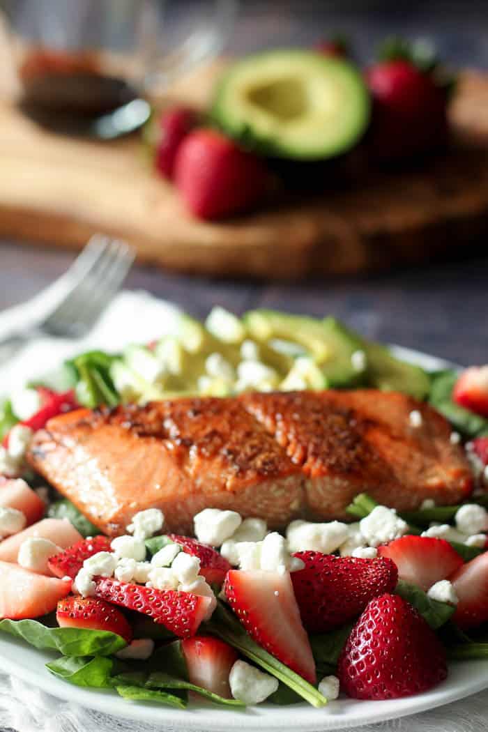 salmon strawberry avocado salad-3