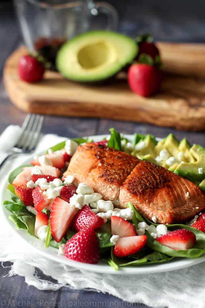 salmon strawberry avocado salad-6