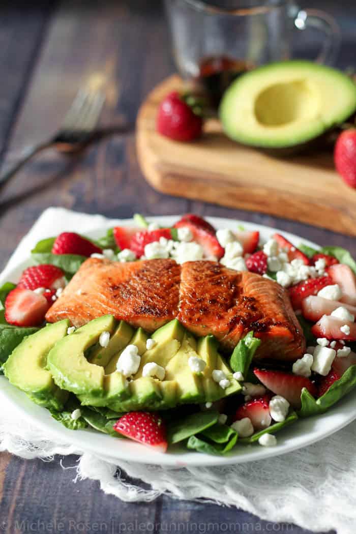 salmon strawberry avocado salad-9