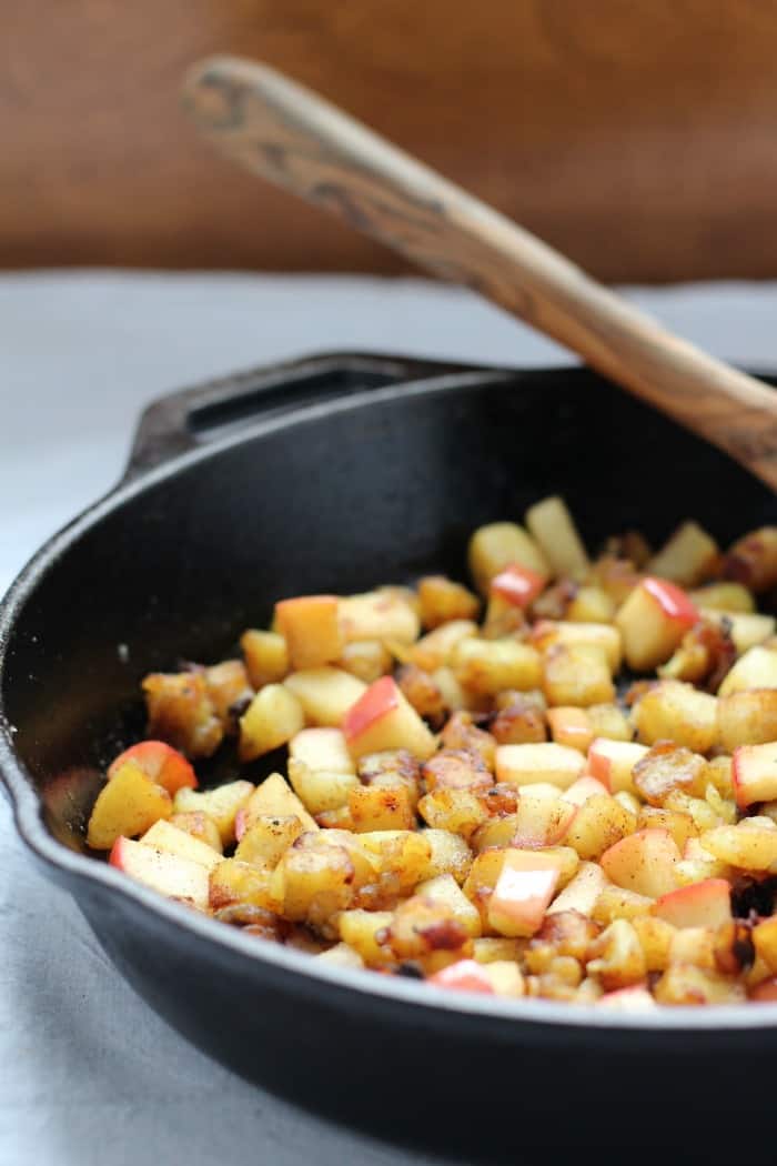 Caramelized sweet potato apple hash 4