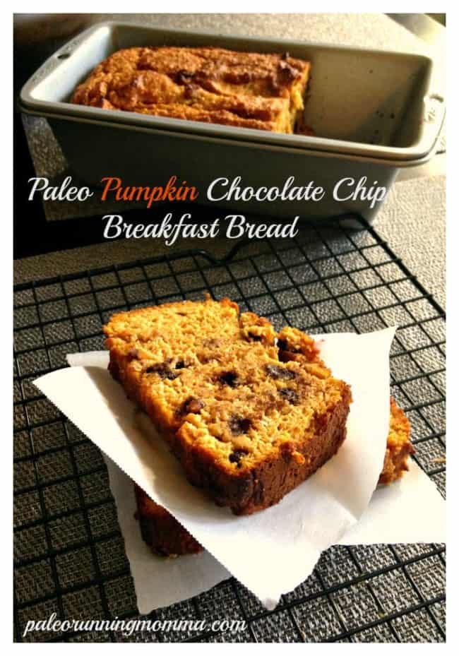 Paleo Pumpkin Chocolate Chip Breakfast Bread - @paleorunmomma