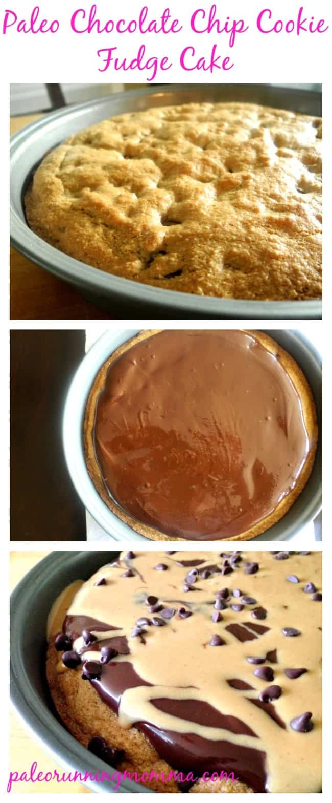 Paleo Chocolate chip cookie fudge cake #grainfree #dairyfree #paleo