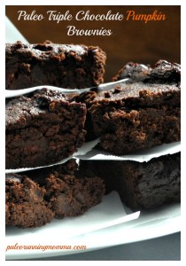 Paleo Triple Chocolate Pumpkin Brownies