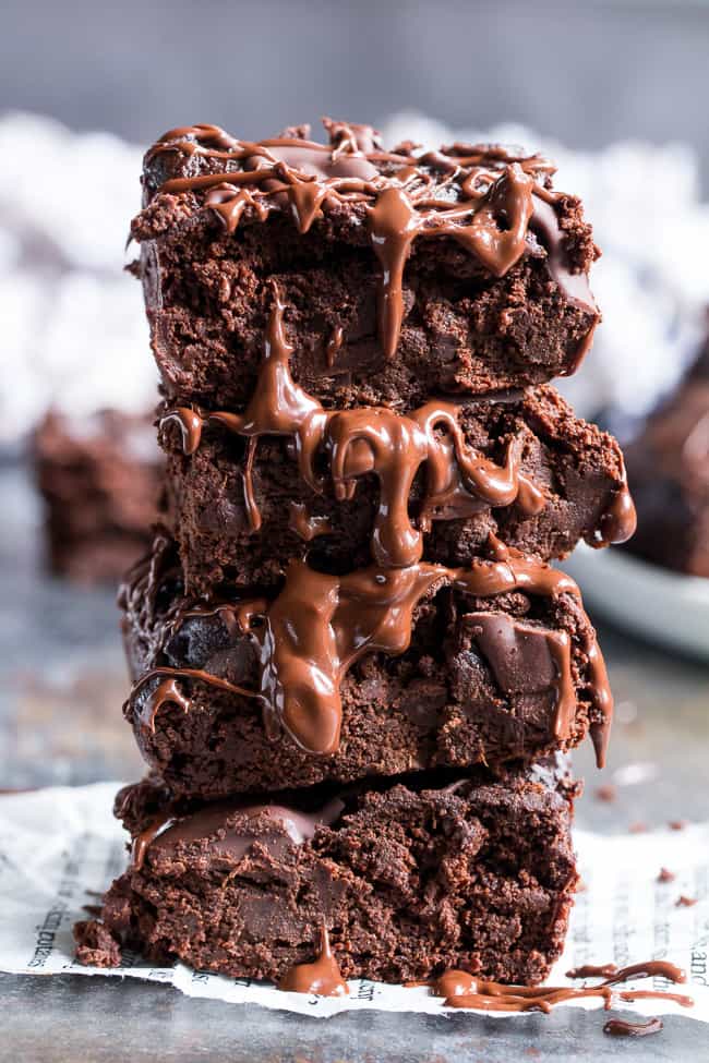 triple chocolate pumpkin brownies {flourless, nut free}