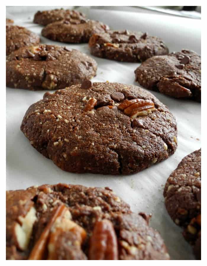 Chewy Double Chocolate Pecan Cookies @paleorunmomma