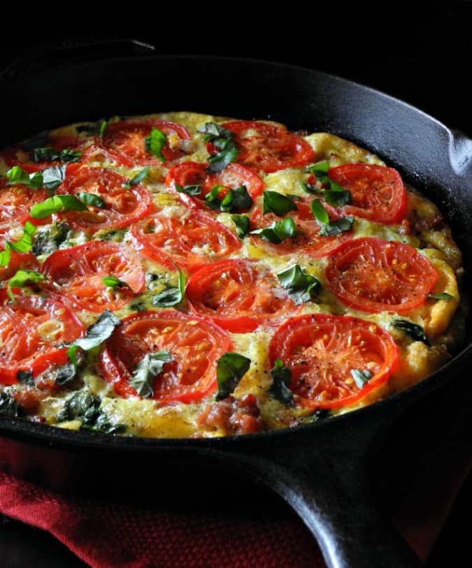 Sausage Tomato Basil Frittata #whole30 #paleo #lowcarb