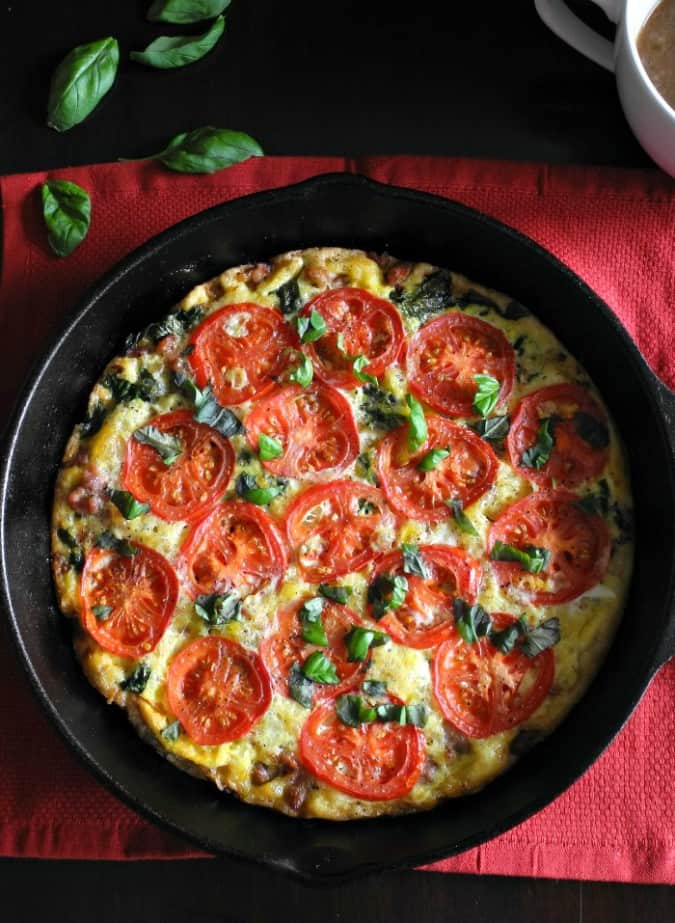 Sausage Tomato basil frittata #paleo #dairyfree #whole30