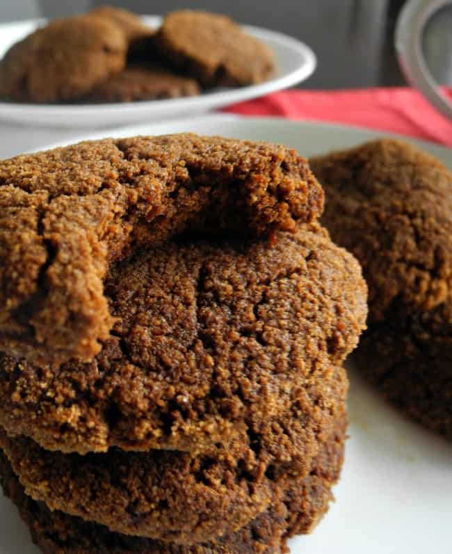 soft paleo ginger molasses cookies with coconut flour