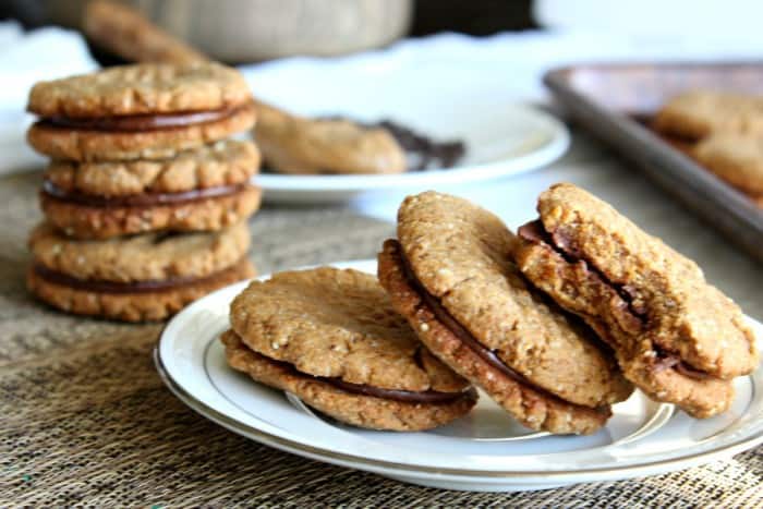 Almond butter chocolate sandwich cookies