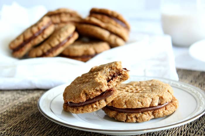 Chewy Almond butter chocolate sandwich cookies