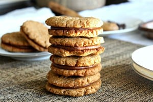 Chewy Chocolate Almond Butter Sandwich Cookies - Paleo, grain free, dairy free