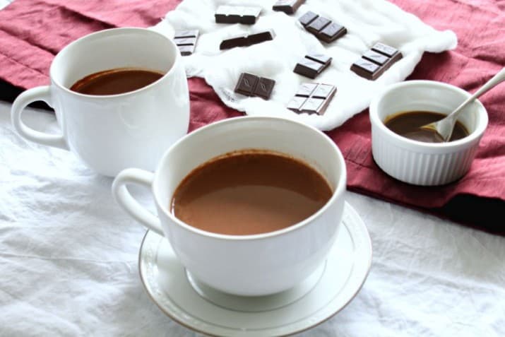 Hot Chocolate with Caramel Sauce