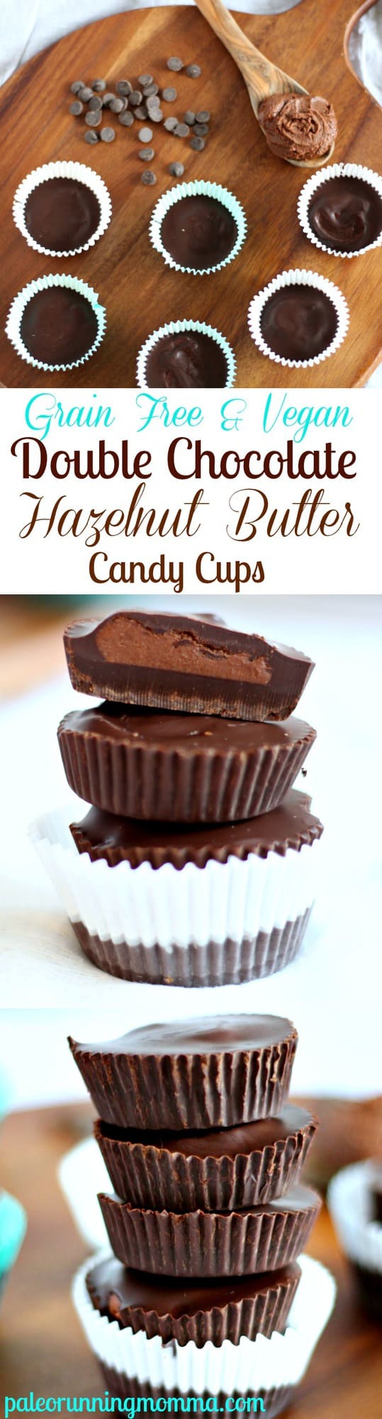 Rich and Creamy Double Chocolate Hazelnut Butter Cups - Vegan and grain free with a stricter paleo option! #grainfree #paleo #glutenfree #dairyfree