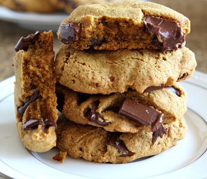 big soft paleo chocolate chunk cookies - gluten free, grain free, dairy free with nut free option