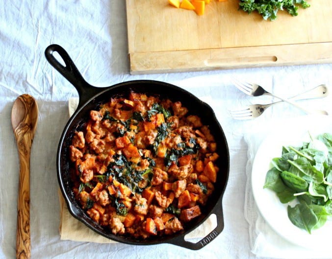 butternut sausage kale bake - paleo & whole30