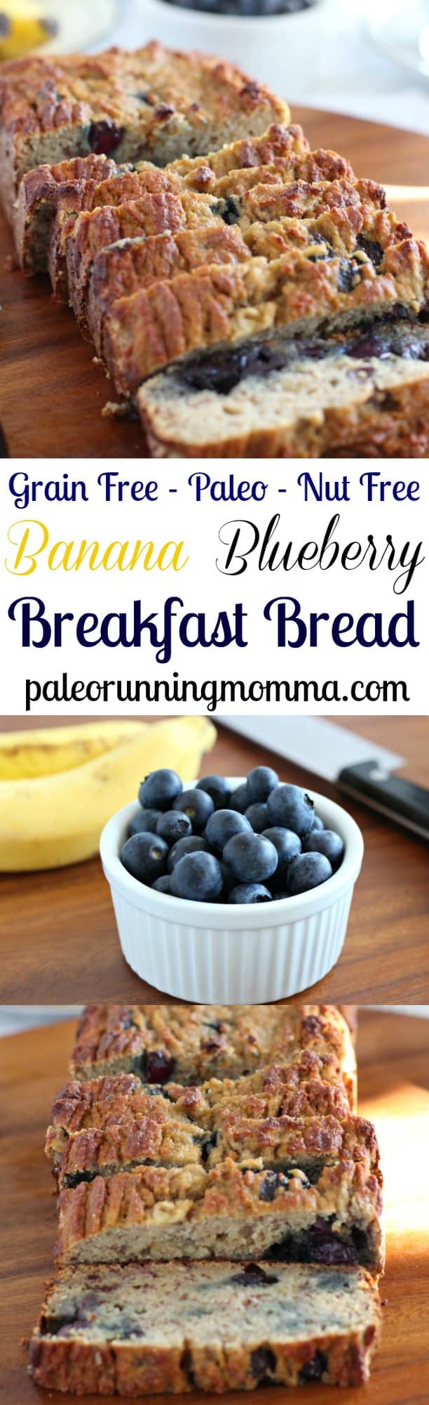 Banana Blueberry Breakfast Bread - #paleo #grainfree #nutfree