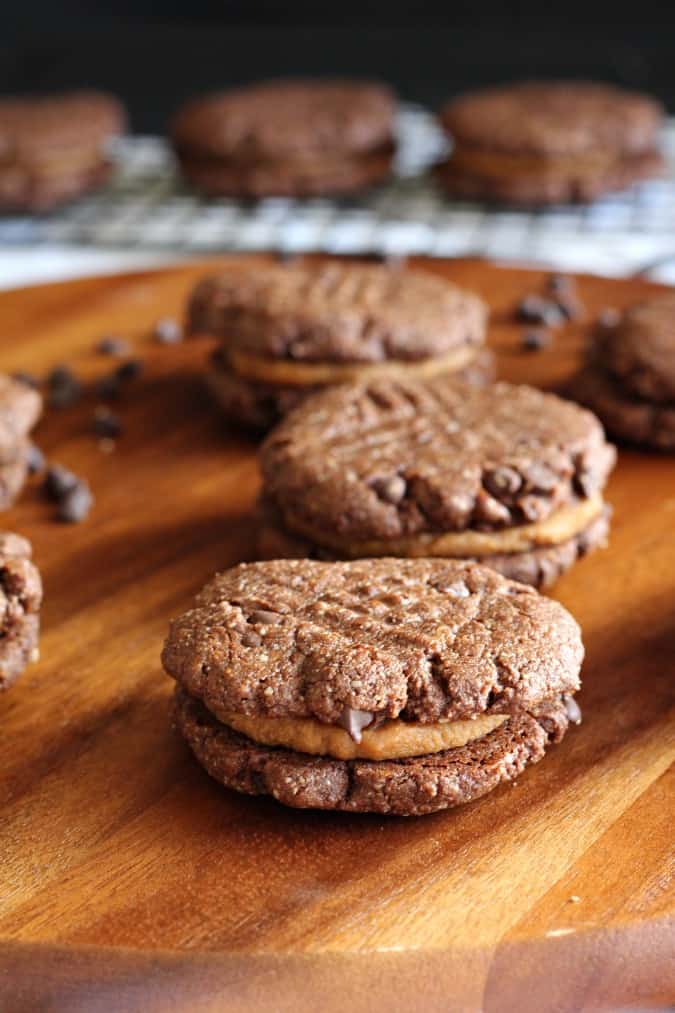 Caramel Brownie Sandwich Cookies - grain free dairy free