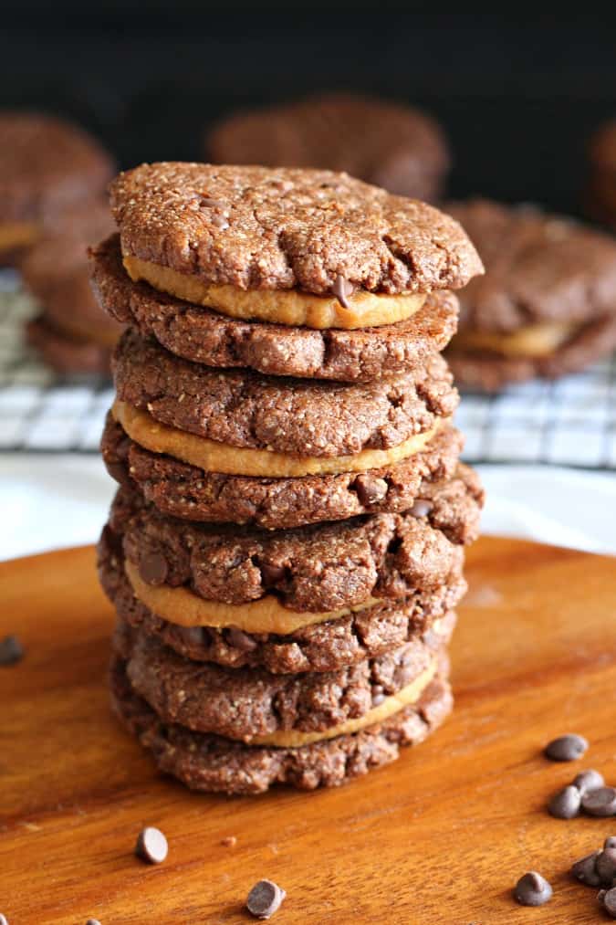 Caramel Brownie Sandwich Cookies - grain free, gluten free, paleo