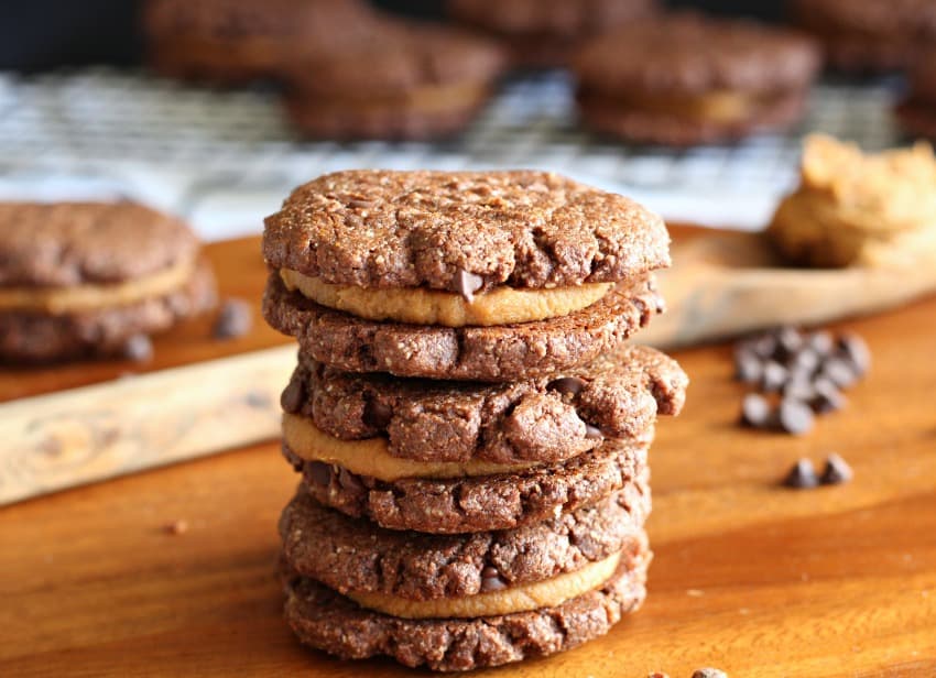 Caramel Brownie Sandwich Cookies - paleo and dairy free