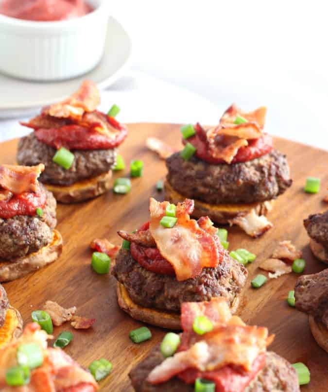 Sweet potato bacon burger bites 2