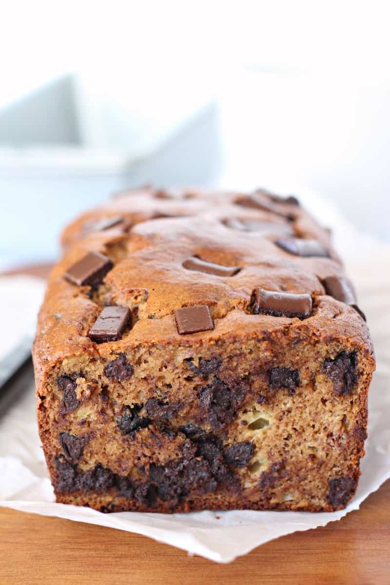 Banana Almond butter chocolate chunk paleo bread