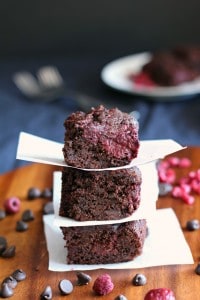 Dark Chocolate Raspberry Fudge brownies 4