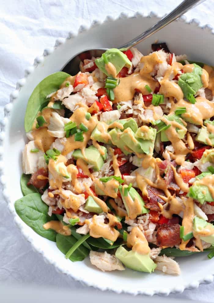 Tuna Salad with avocado, bacon, and chipotle aioli