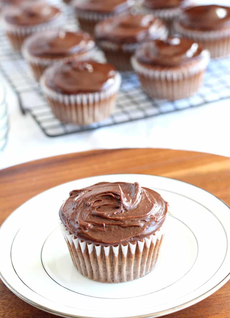 Vanilla cupcake paleo chocolate ganache