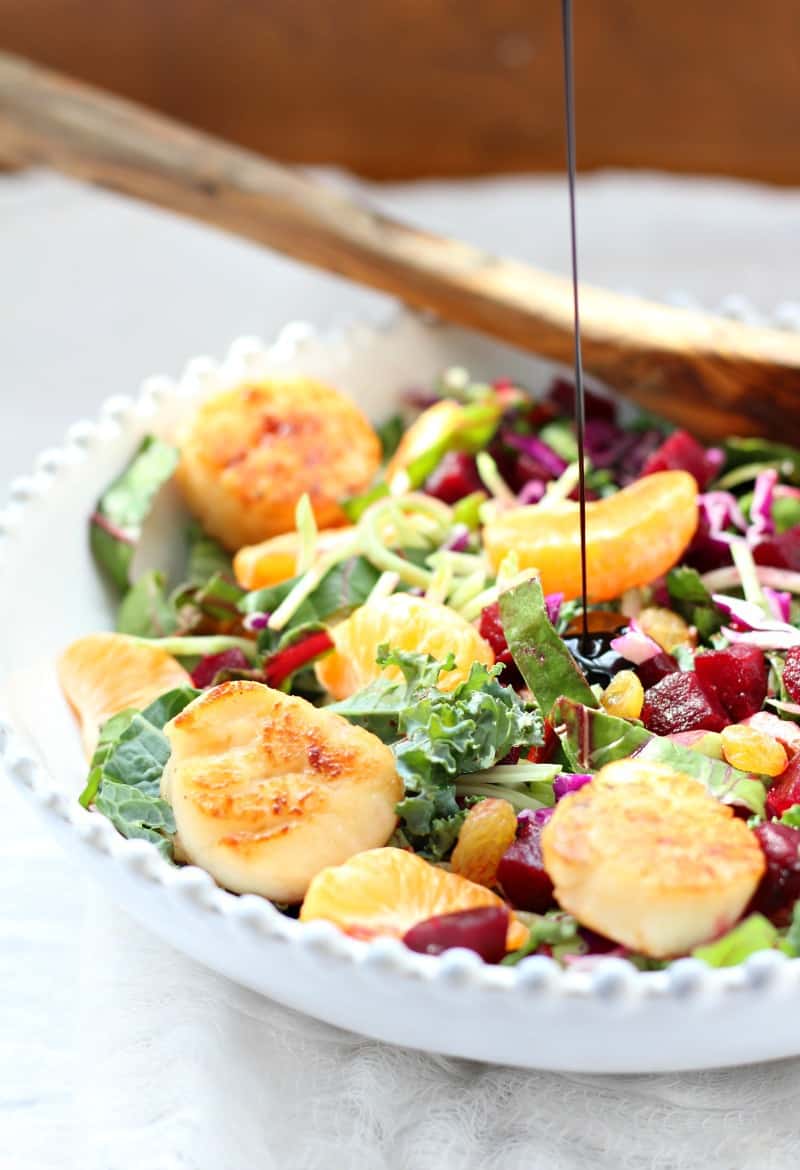 Beet and greens salad with honey balsamic and citrus 2