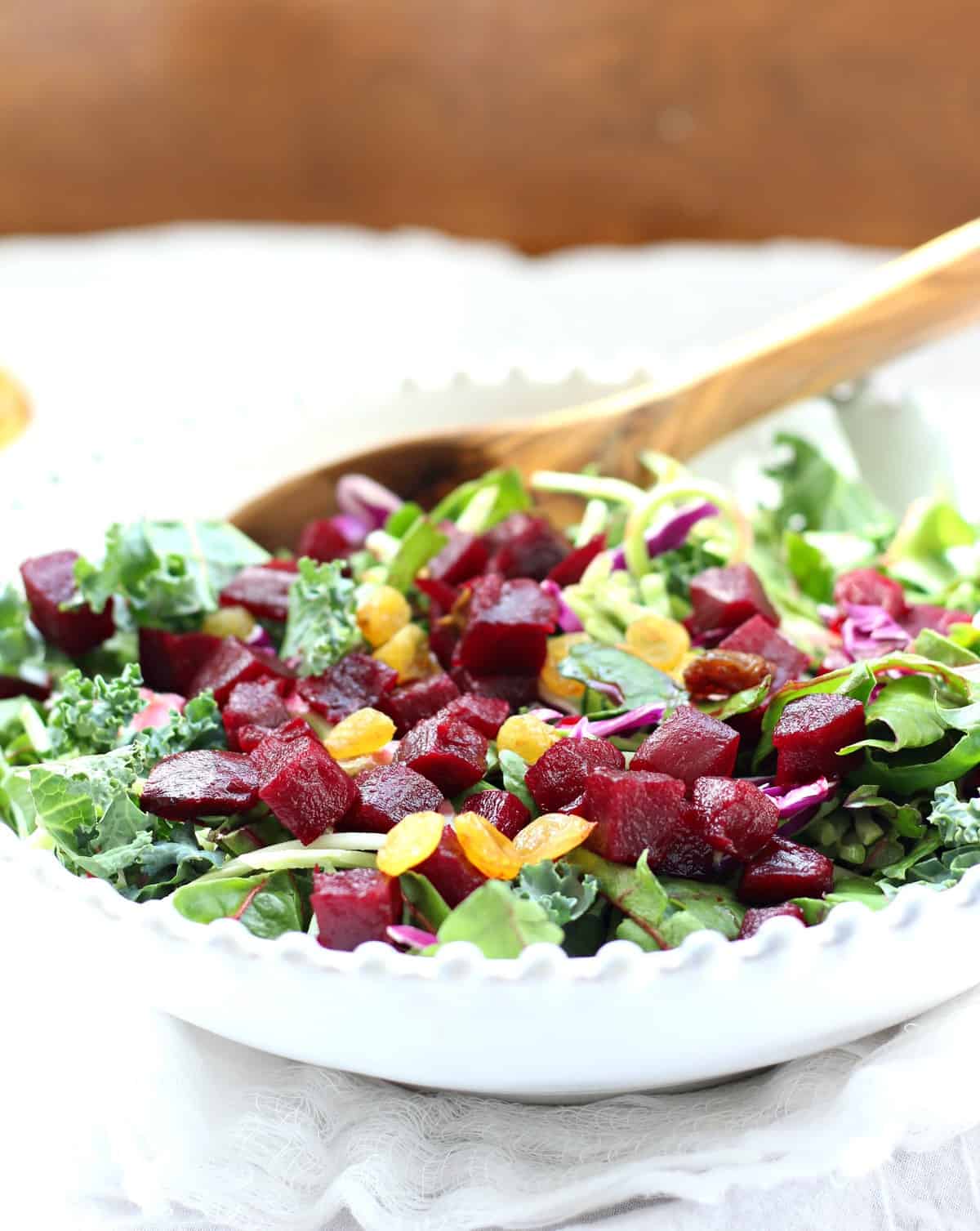 Beets and greens salad kid 2