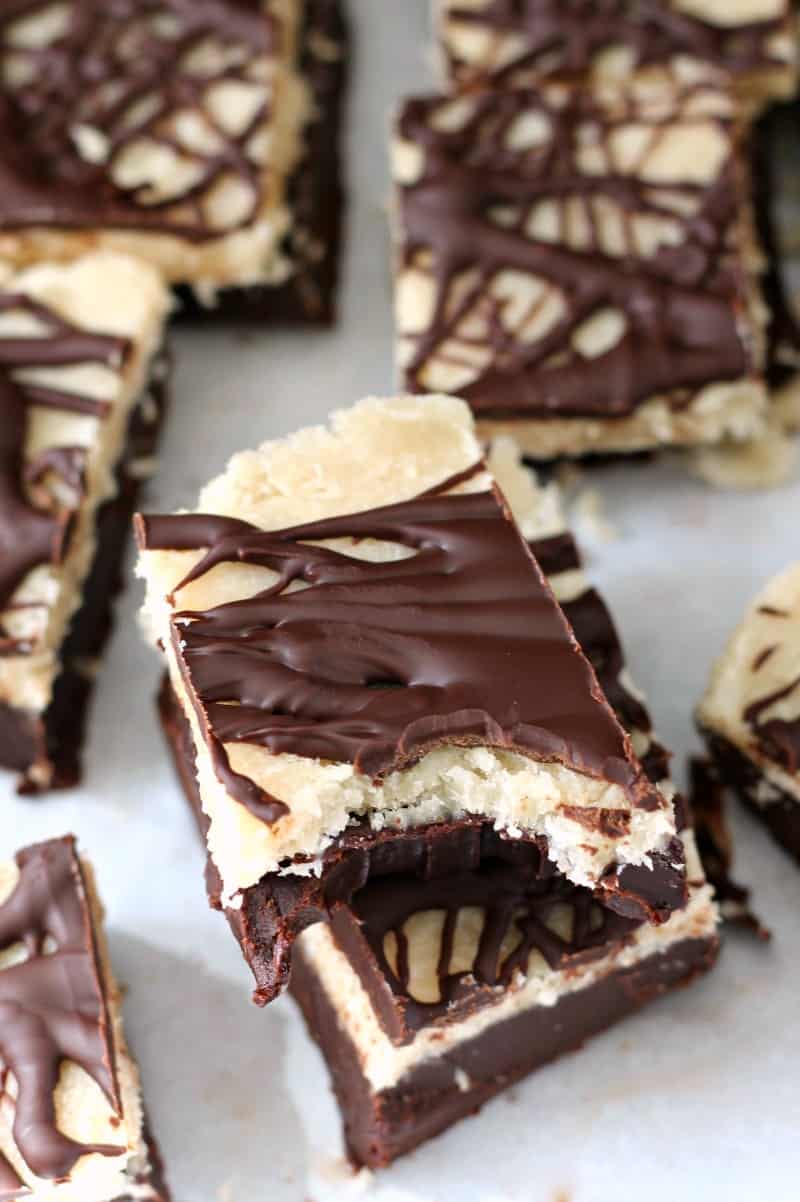 Chocolate coconut layered fudge - vegan, paleo, dairy free