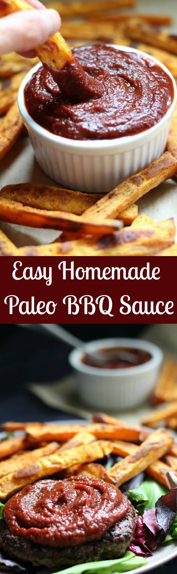 Easy Paleo and Vegan Homemade BBQ Sauce sweetened with tart cherry juice and molasses with perfect smoky flavor